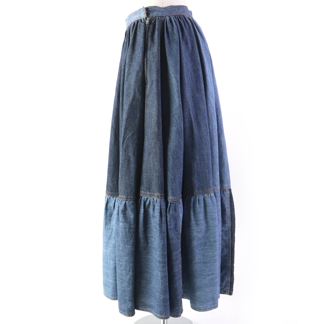 【ドンドン見直し】美品△クリスチャンディオール 21SS 112J56A3941 パッチワークデザイン ロング フレアスカート 40 伊製 正規品