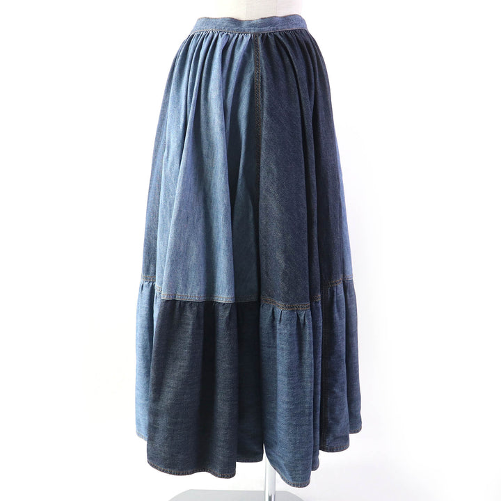 【ドンドン見直し】美品△クリスチャンディオール 21SS 112J56A3941 パッチワークデザイン ロング フレアスカート 40 伊製 正規品