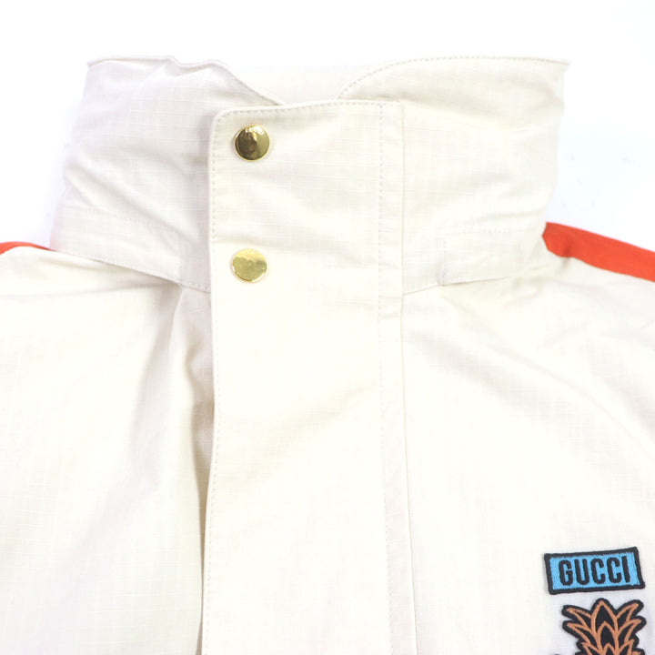 極美品▼GUCCI グッチ 22SS 669142 パイナップル 刺繍・アップリケ付き フーテッド ZIP ジャケット マルチ 48 イタリア製 正規品 メンズ