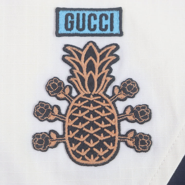 極美品▼GUCCI グッチ 22SS 669142 パイナップル 刺繍・アップリケ付き フーテッド ZIP ジャケット マルチ 48 イタリア製 正規品 メンズ