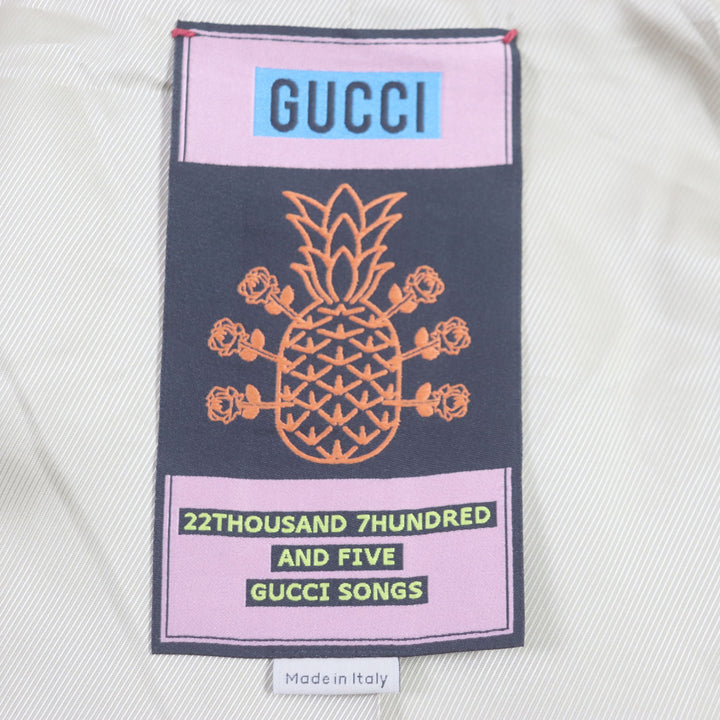 極美品▼GUCCI グッチ 22SS 669142 パイナップル 刺繍・アップリケ付き フーテッド ZIP ジャケット マルチ 48 イタリア製 正規品 メンズ