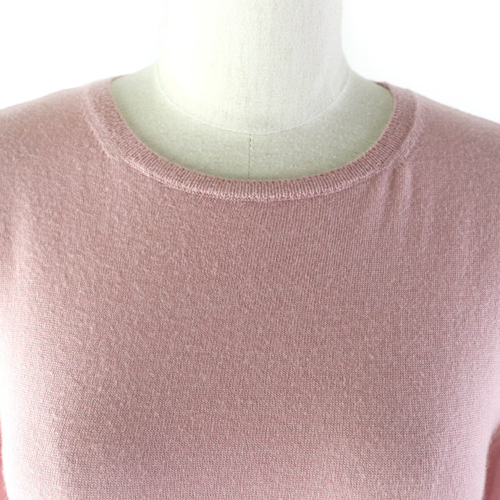美品★ヴァレンティノ TB9KC29F78N シルク カシミヤ混 クルーネック ロックスタッズ付 長袖 ニット ピンク 40 正規品 レディース