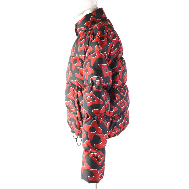 極美品△ルイヴィトン ウルス フィッシャー 21SS 1A8B3X タフテッドモノグラム ハイネック ダウンジャケット 赤 黒 36 伊製 正規品