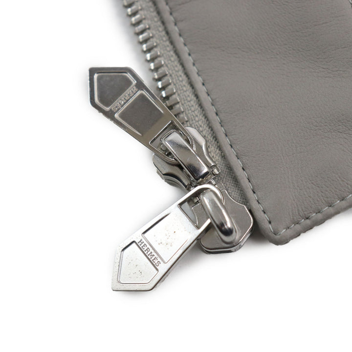 未使用品●HERMES エルメス 23SS ラムレザー使い ツーコンポジット リブジップアップ ジャケット グレー 50 フランス製　正規品 メンズ