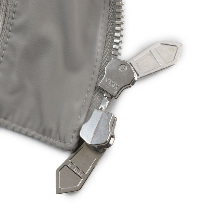 未使用品●HERMES エルメス 23SS ラムレザー使い ツーコンポジット リブジップアップ ジャケット グレー 50 フランス製　正規品 メンズ