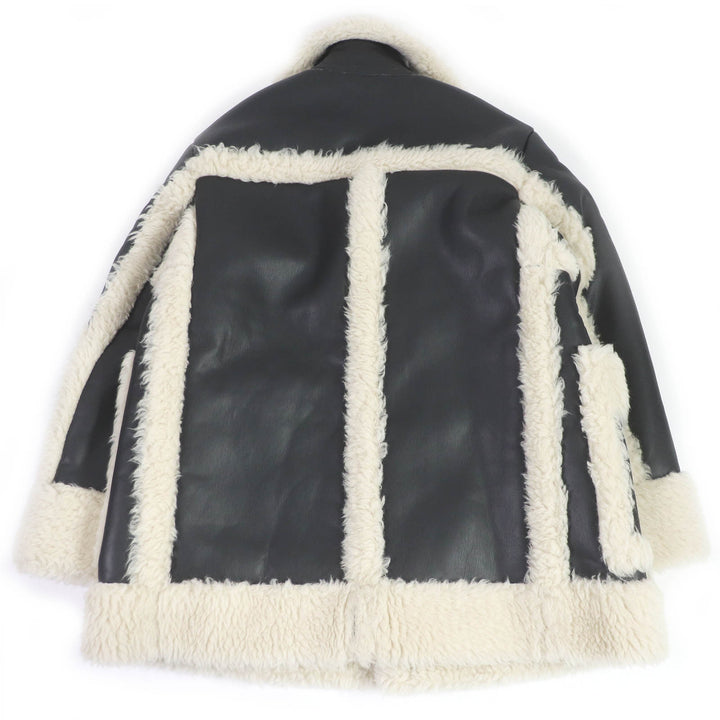 未使用品□Sacai サカイ 22AW 22-02902M フェイクシアリング エコレザー ブルゾン ジャケット ブラック 1 日本製 正規品 メンズオススメ