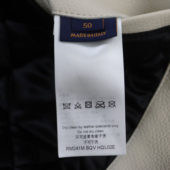 極美品●LOUIS VUITTON ルイヴィトン 定価935000円 24SS 1AFAGQ レザーアンドナイロンブルゾン 中綿入り ジャケット マロン 50 正規品