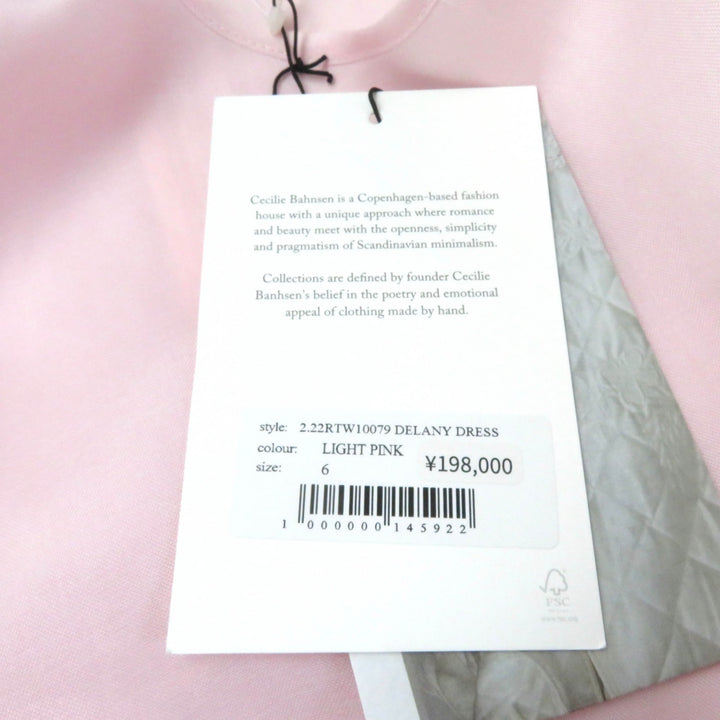 【ドンドン見直し】未使用品★セシリーバンセン 定価198000円 DELANY DRESS パフスリーブ リボンデザイン ワンピース LIGHT PINK UK6