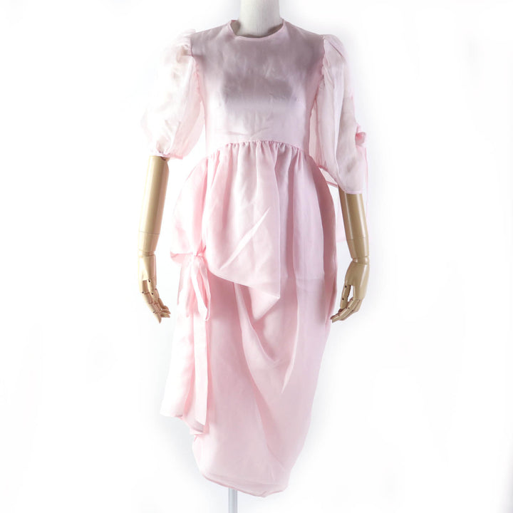 【ドンドン見直し】未使用品★セシリーバンセン 定価198000円 DELANY DRESS パフスリーブ リボンデザイン ワンピース LIGHT PINK UK6