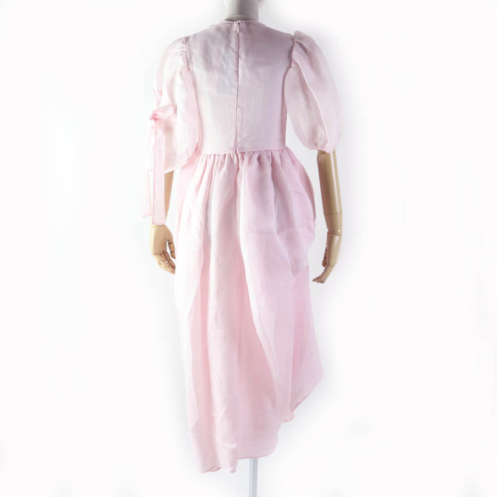 【ドンドン見直し】未使用品★セシリーバンセン 定価198000円 DELANY DRESS パフスリーブ リボンデザイン ワンピース LIGHT PINK UK6