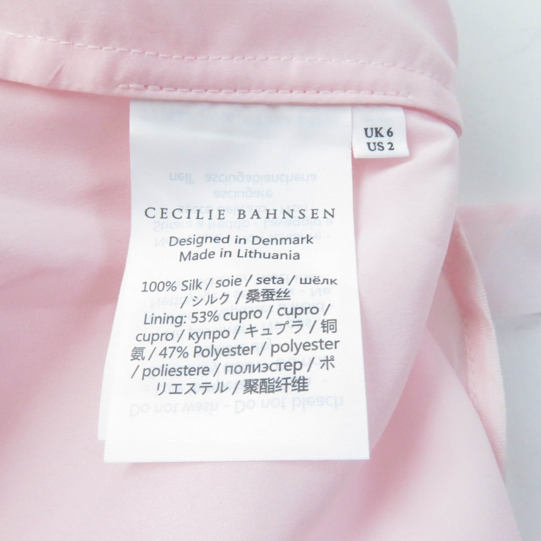 【ドンドン見直し】未使用品★セシリーバンセン 定価198000円 DELANY DRESS パフスリーブ リボンデザイン ワンピース LIGHT PINK UK6