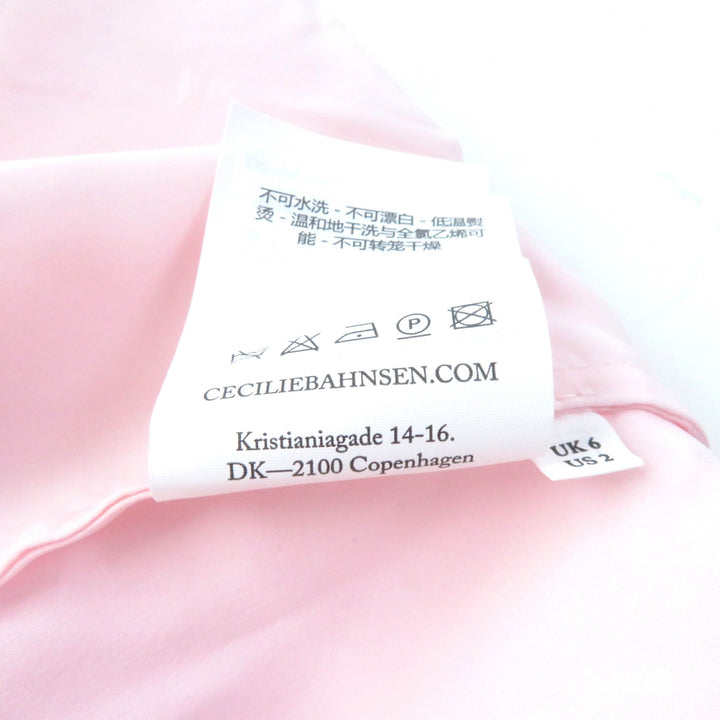 【ドンドン見直し】未使用品★セシリーバンセン 定価198000円 DELANY DRESS パフスリーブ リボンデザイン ワンピース LIGHT PINK UK6