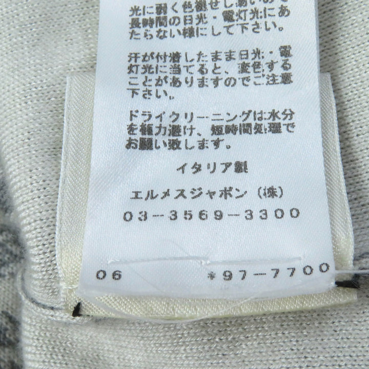 極美品★エルメス 2019年製 カシミヤ シルク混 ジャングルラブ アニマルデザイン ニット ワンピース グレー ホワイト 36 伊製 正規品