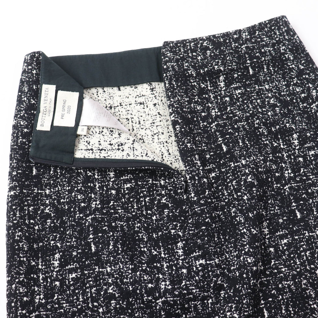 美品☆BOTTEGAVENETA ボッテガヴェネタ 20SS 598255 タイトスカート ツイードスカート ブラック 36 イタリア製 正規品 レディース
