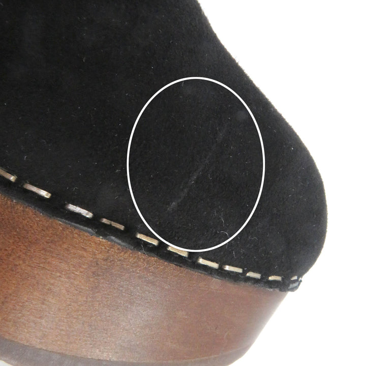【ドンドン見直し】美品□シャネル G35368 スウェード ココマーク金具 ボア サボサンダル クロッグサンダル 36C 伊製 正規品 レディース