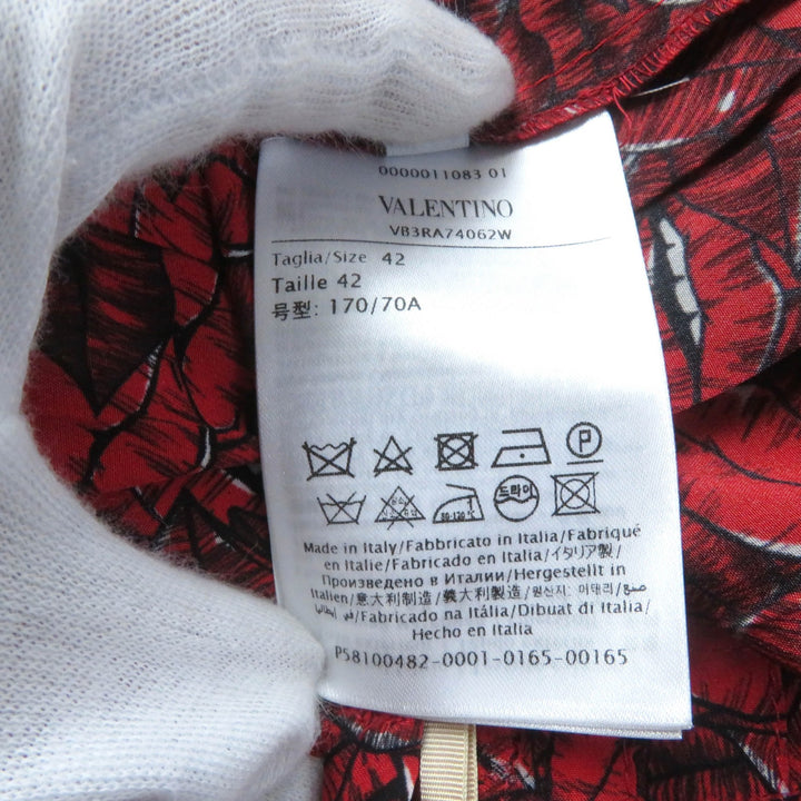 【ドンドン見直し】極美品★ヴァレンティノ 定価319000円 VB3RA74062W リッププリント プリーツ ロングスカート 42 伊製 正規品