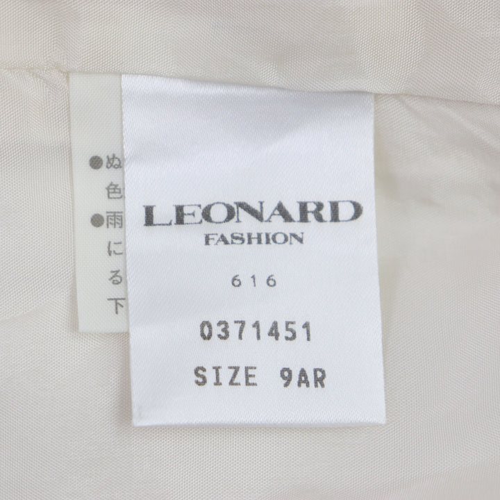 【ドンドン見直し】美品▼LEONARD レオナール ロゴ総柄 ロゴ入りゴールドボタン ブルゾン ジャケット 9 日本製 正規品 レディース