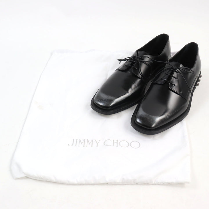 【ドンドン見直し】未使用品○ジミーチュウ 定価125400円 192STEFAN.WBM STEFAN レザー スタッズ付き レザーシューズ 41 保存袋付 伊製