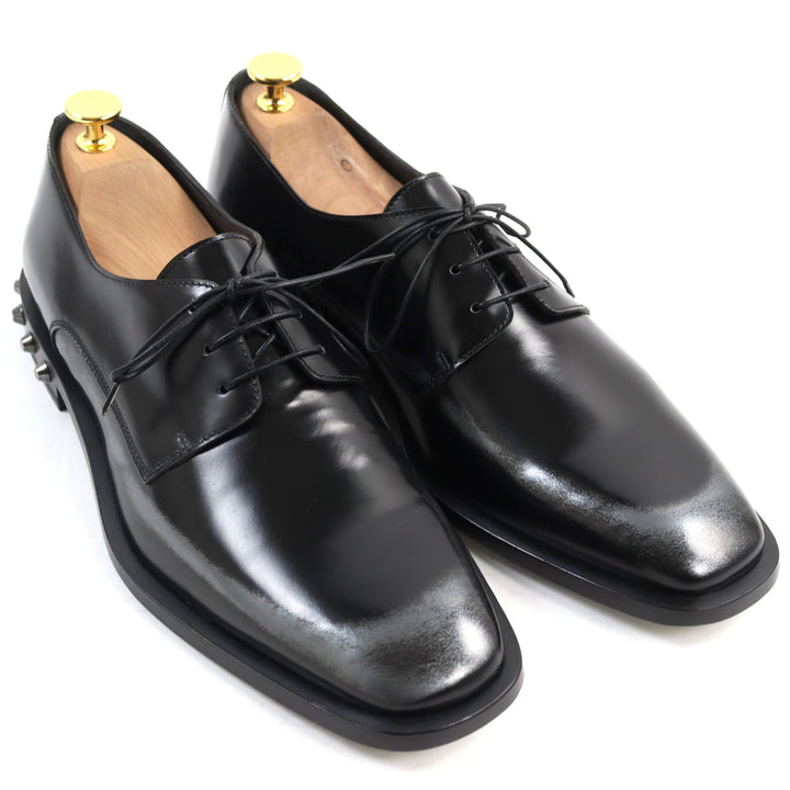 【ドンドン見直し】未使用品○ジミーチュウ 定価125400円 192STEFAN.WBM STEFAN レザー スタッズ付き レザーシューズ 41 保存袋付 伊製