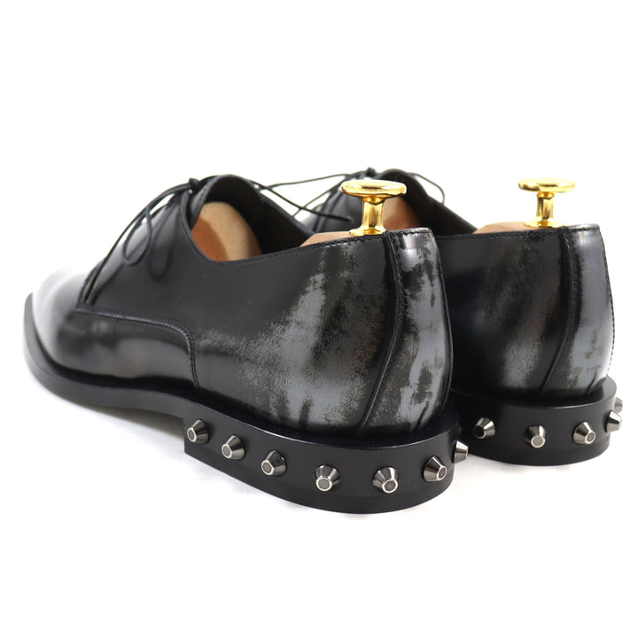 【ドンドン見直し】未使用品○ジミーチュウ 定価125400円 192STEFAN.WBM STEFAN レザー スタッズ付き レザーシューズ 41 保存袋付 伊製