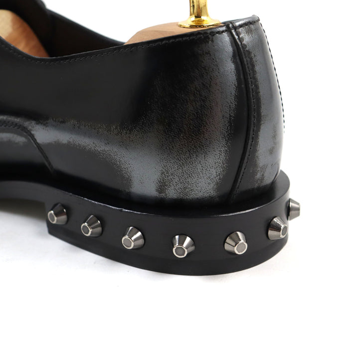【ドンドン見直し】未使用品○ジミーチュウ 定価125400円 192STEFAN.WBM STEFAN レザー スタッズ付き レザーシューズ 41 保存袋付 伊製