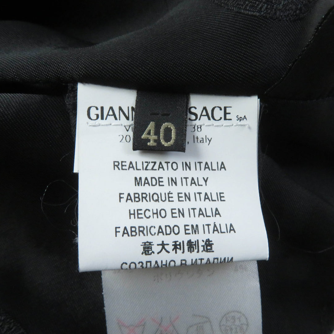 【ドンドン見直し】美品★VERSACE ヴェルサーチ メデューサトップ バックジップ 膝丈 半袖 ワンピース 40 伊製 正規品 レディース