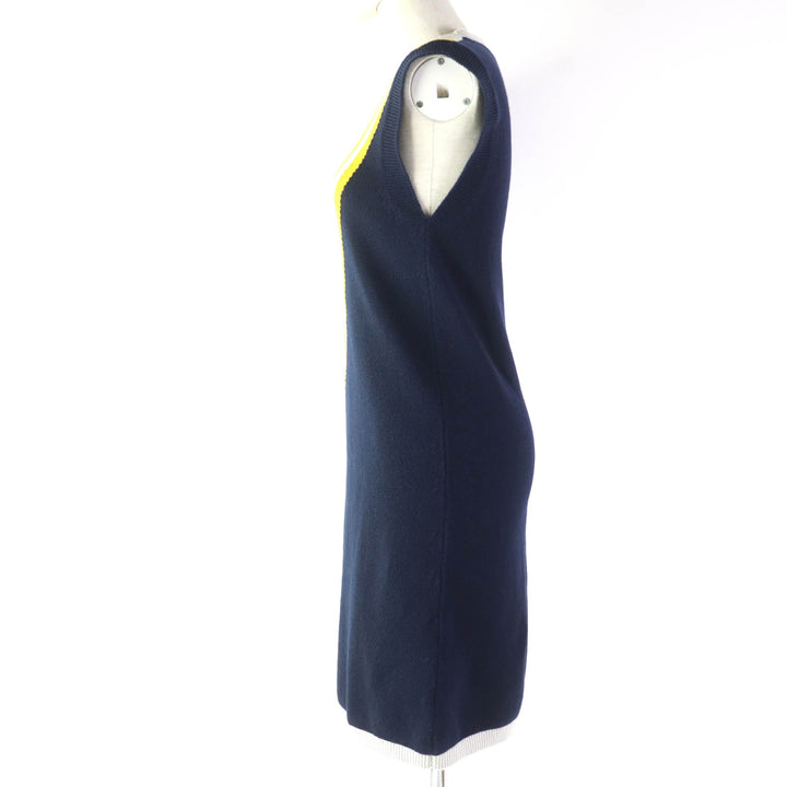 【ドンドン見直し】極美品☆BARRIE バリー Knit Dress カシミヤ100％ 膝丈 ノースリーブ ニット ワンピース XS 正規品 レディース