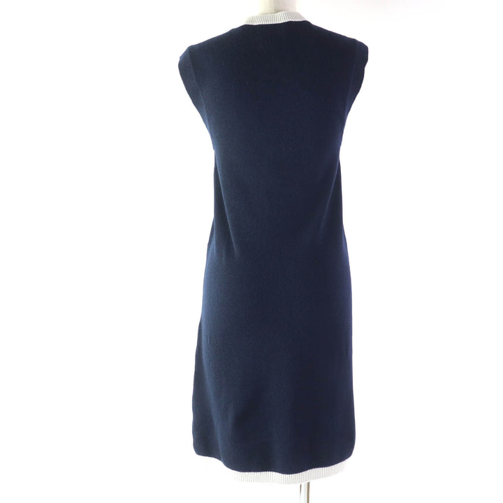 【ドンドン見直し】極美品☆BARRIE バリー Knit Dress カシミヤ100％ 膝丈 ノースリーブ ニット ワンピース XS 正規品 レディース