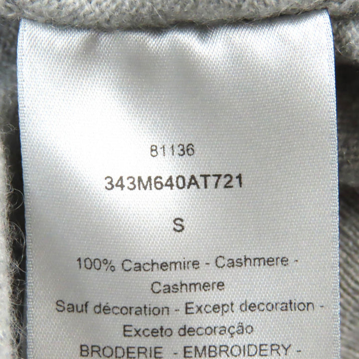極美品△ディオールオム 23AW 343M640AT721 カシミヤ100％ CDインターレース 長袖 ニット セーター Fパール付き グレー S 正規品 メンズ