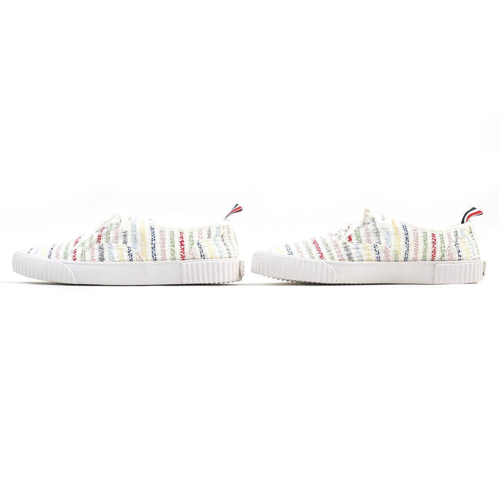 【ドンドン見直し】美品△THOM BROWNE トムブラウン ツイード レースアップ ローカットスニーカー 8 スペイン製 メンズ