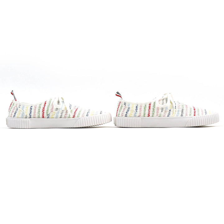 【ドンドン見直し】美品△THOM BROWNE トムブラウン ツイード レースアップ ローカットスニーカー 8 スペイン製 メンズ