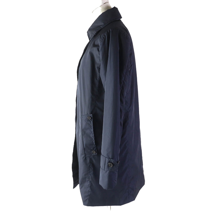 未使用品△Aquascutum アクアスキュータム 定価66000円 ゼブラ柄中綿ライナー付き 比翼 シングルコート ネイビー S 正規品 レディース