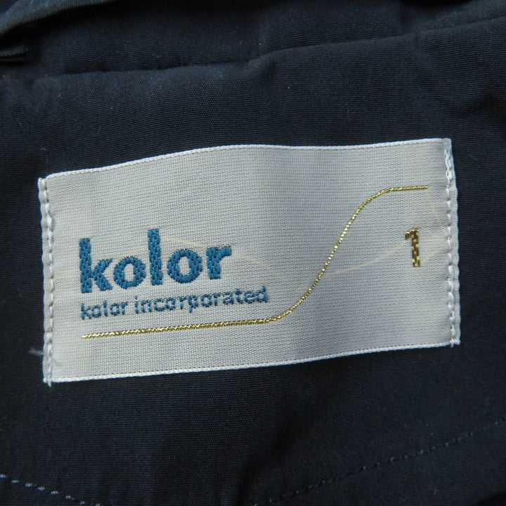 美品☆kolor カラー アーガイル ベスト・ベルト付 レイヤードデザイン コート ネイビー 1 日本製 正規品 レディース