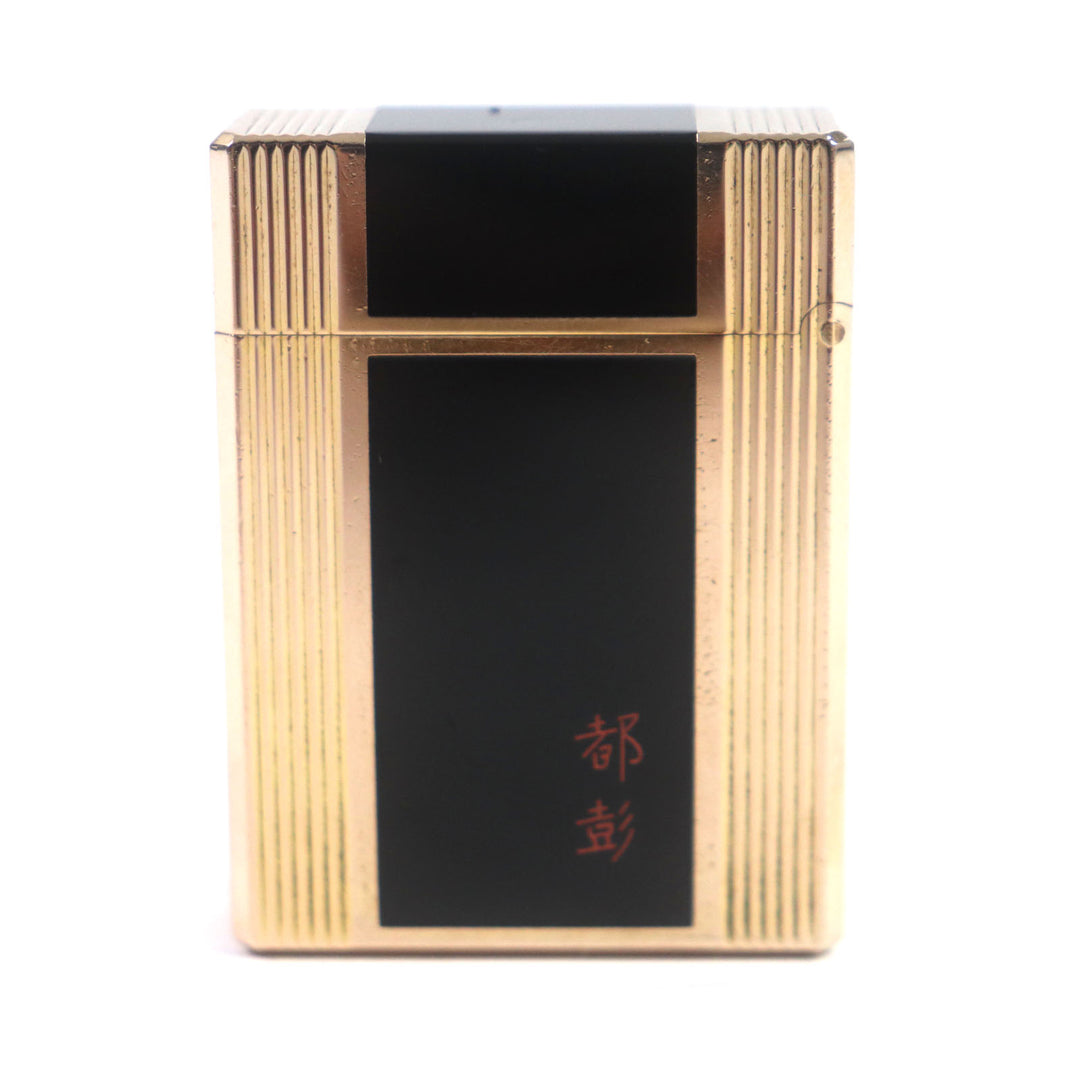 【ドンドン見直し】外装良品▼デュポン 都彭 ライン1 ショート ラッカー スクエア ストライプ ローラー式 ガス ライター 着火不可