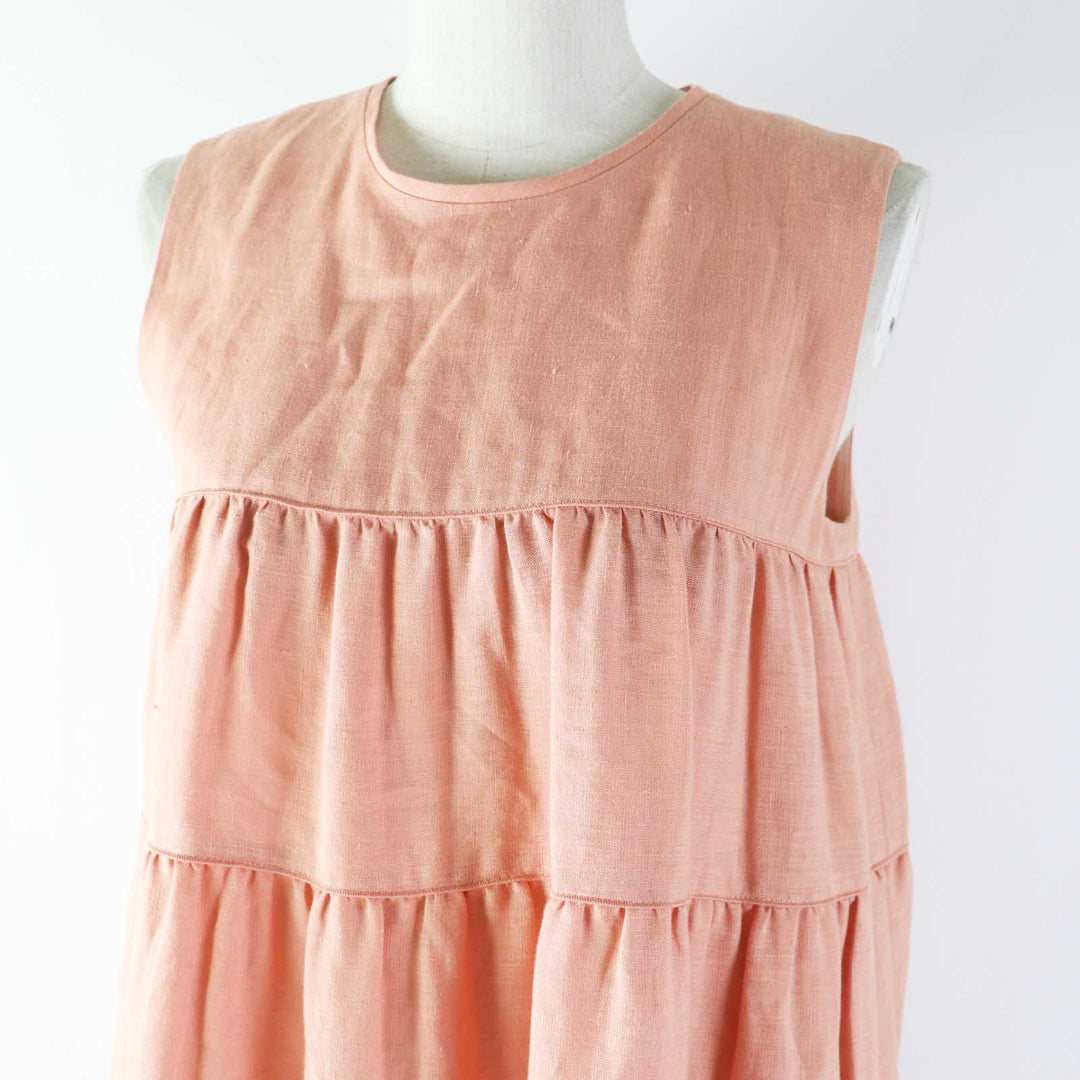 【ドンドン見直し】未使用品◎フォクシー 定価176000円 22年製 42828 Ｄress Eze ノースリーブ ティアード ワンピース 38 日本製 正規品