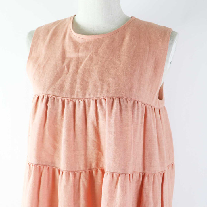 【ドンドン見直し】未使用品◎フォクシー 定価176000円 22年製 42828 Ｄress Eze ノースリーブ ティアード ワンピース 38 日本製 正規品