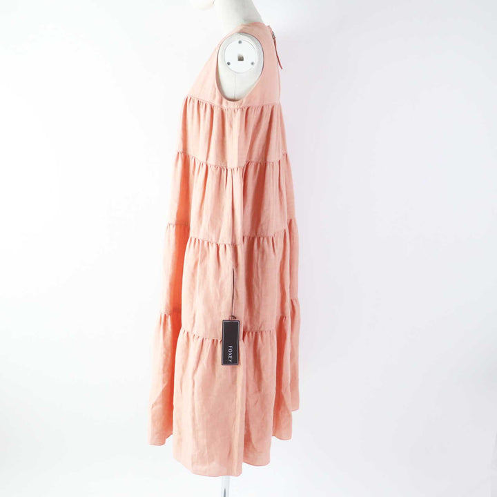 【ドンドン見直し】未使用品◎フォクシー 定価176000円 22年製 42828 Ｄress Eze ノースリーブ ティアード ワンピース 38 日本製 正規品