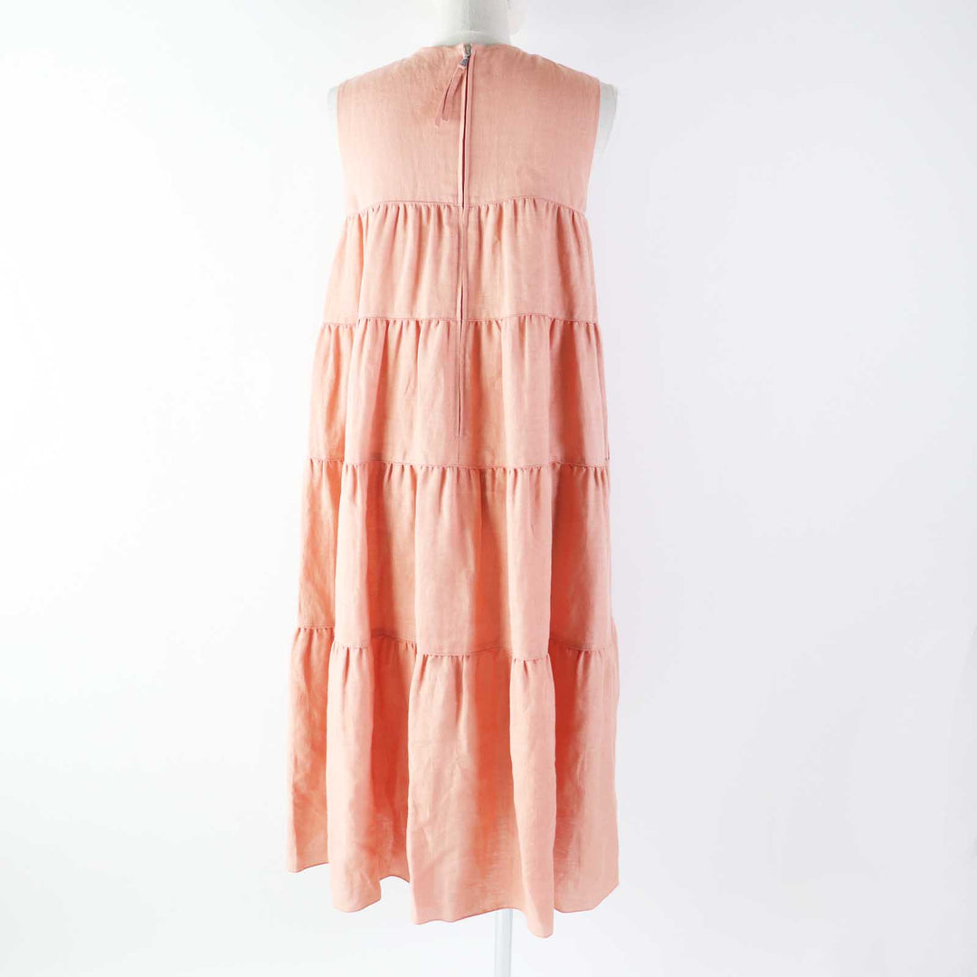 【ドンドン見直し】未使用品◎フォクシー 定価176000円 22年製 42828 Ｄress Eze ノースリーブ ティアード ワンピース 38 日本製 正規品