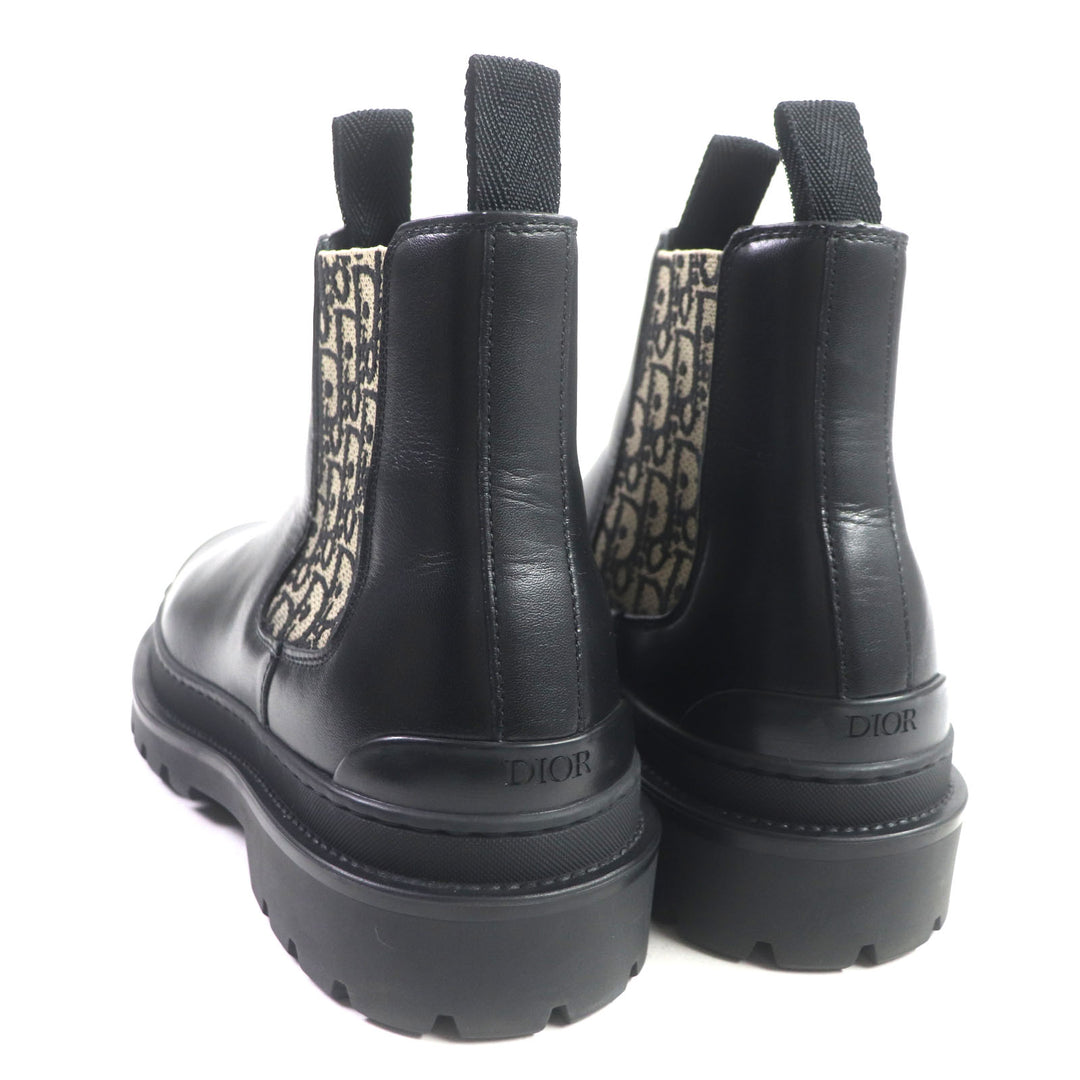 美品▼DIOR ディオール オム 定価176000円 DIOR EXPLORER オブリーク レザー サイドゴア チェルシー ブーツ ブラック 39 袋付 伊製