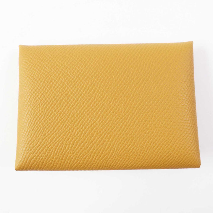 【ドンドン見直し】未使用品◎HERMES エルメス カルヴィ デュオ セサミ シルバー金具 ヴォーエプソン コインケース B刻印 箱付 仏製