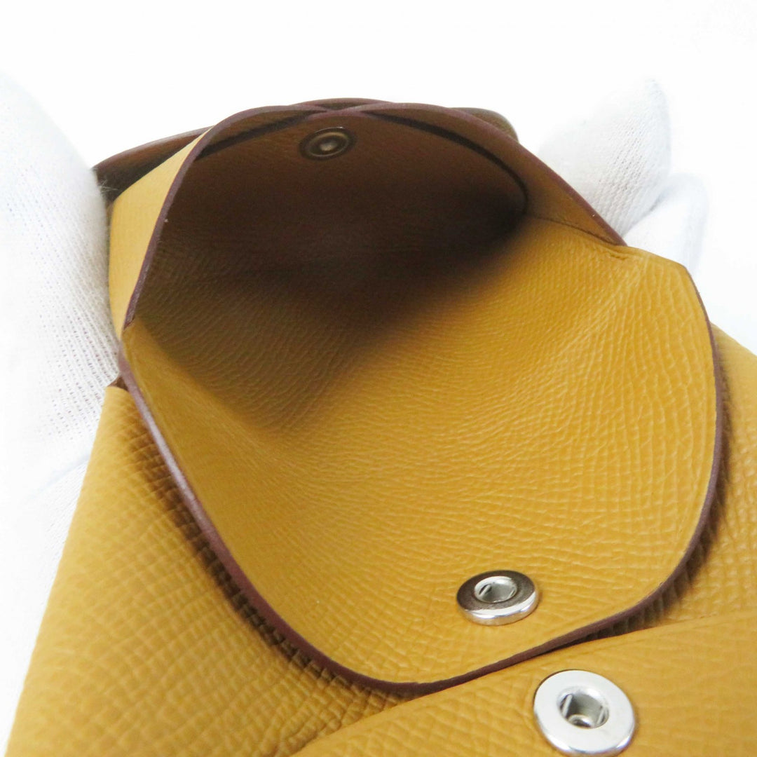 【ドンドン見直し】未使用品◎HERMES エルメス カルヴィ デュオ セサミ シルバー金具 ヴォーエプソン コインケース B刻印 箱付 仏製