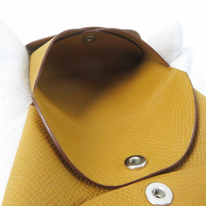 【ドンドン見直し】未使用品◎HERMES エルメス カルヴィ デュオ セサミ シルバー金具 ヴォーエプソン コインケース B刻印 箱付 仏製