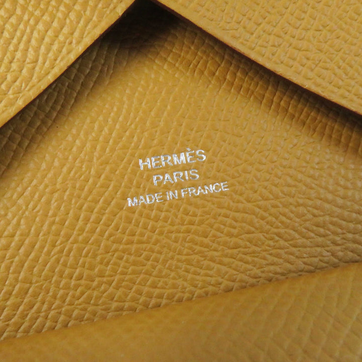 【ドンドン見直し】未使用品◎HERMES エルメス カルヴィ デュオ セサミ シルバー金具 ヴォーエプソン コインケース B刻印 箱付 仏製