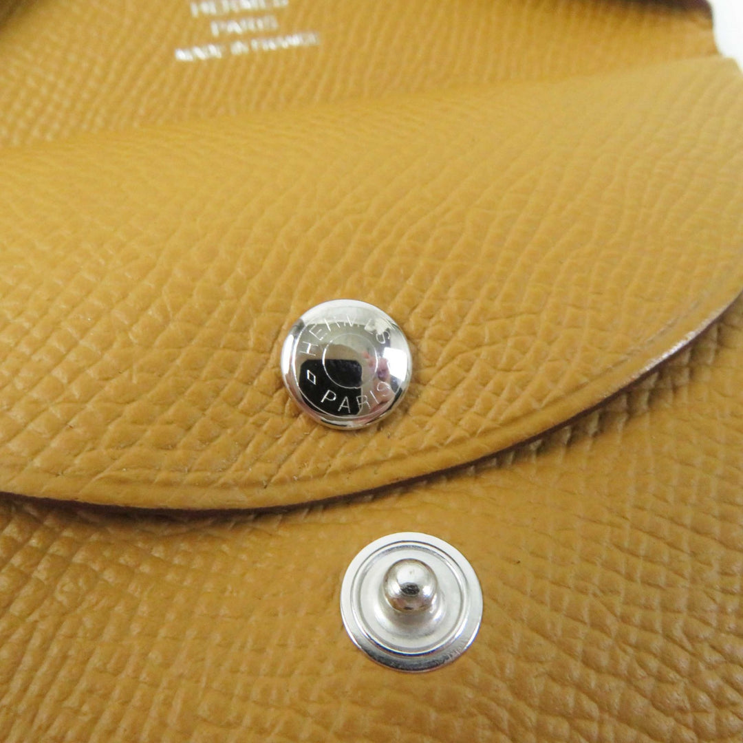 【ドンドン見直し】未使用品◎HERMES エルメス カルヴィ デュオ セサミ シルバー金具 ヴォーエプソン コインケース B刻印 箱付 仏製