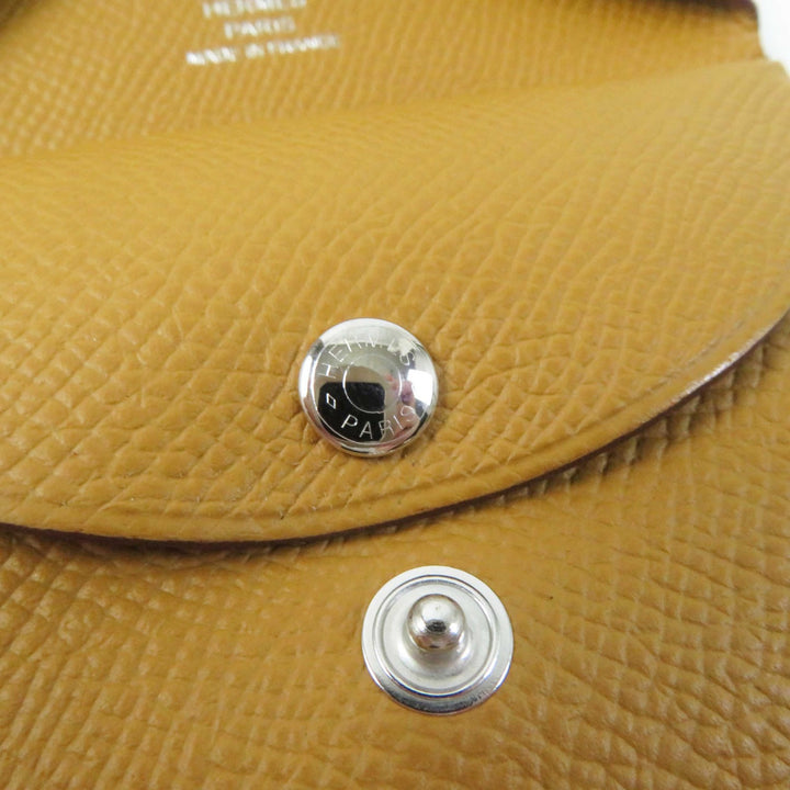 【ドンドン見直し】未使用品◎HERMES エルメス カルヴィ デュオ セサミ シルバー金具 ヴォーエプソン コインケース B刻印 箱付 仏製
