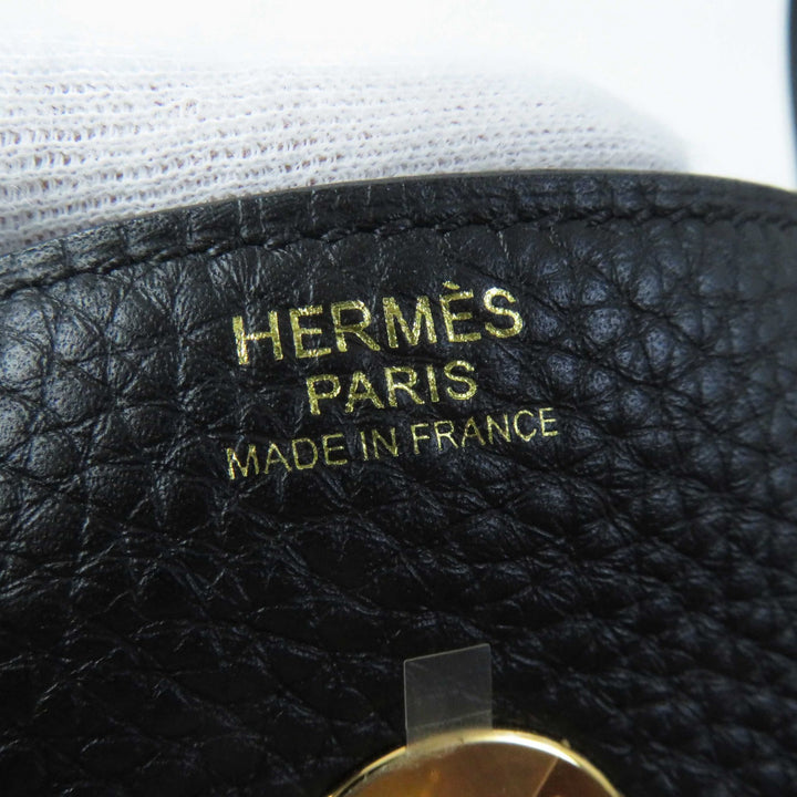 極美品◎HERMES エルメス リンディ 30 ゴールド金具 トリヨンクレマンス ショルダーバッグ ブラック B刻印 保存袋付き 仏製 レディース
