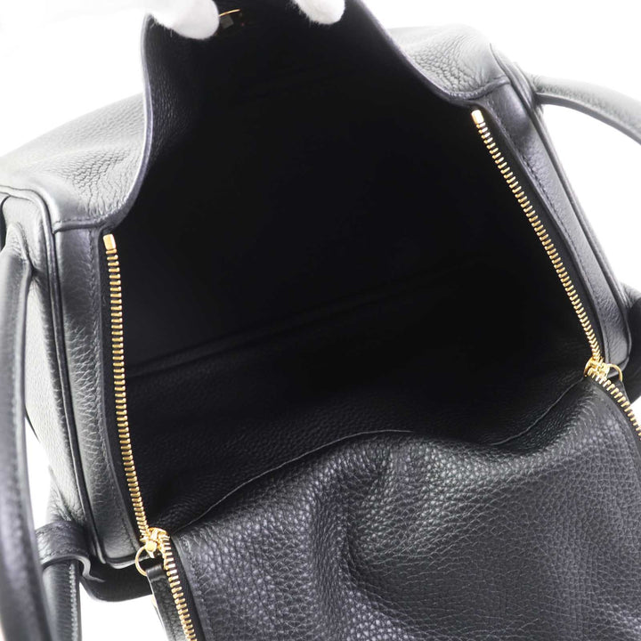 極美品◎HERMES エルメス リンディ 30 ゴールド金具 トリヨンクレマンス ショルダーバッグ ブラック B刻印 保存袋付き 仏製 レディース