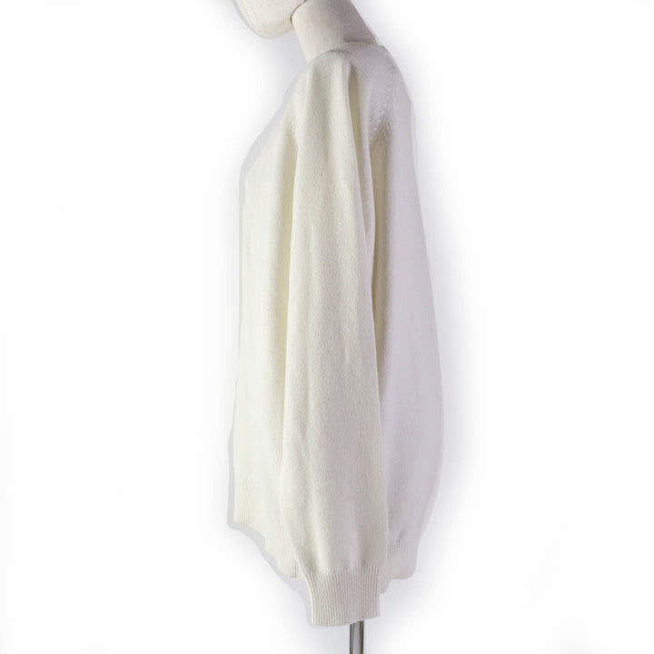 極美品☆GIVENCHY ジバンシィ 定価254100円 23AW BW908N4ZEQ カシミヤ100％ 4G ロゴ 長袖 ニット アイボリー M 正規品 レディース