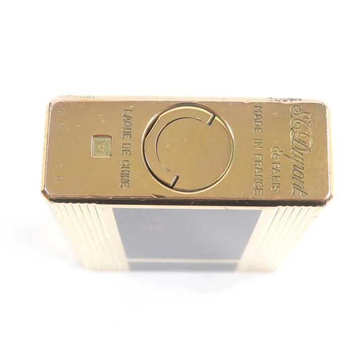 【ドンドン見直し】外装良品□Dupont デュポン ライン1 都彭 ショート ストライプ ラッカー スクエア ライター 仏製 着火不可