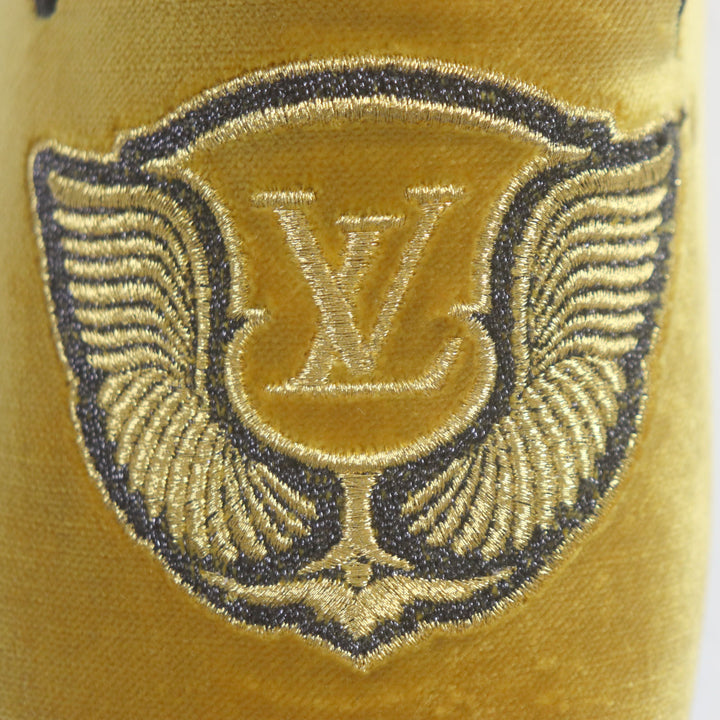 【ドンドン見直し】極美品▼LOUIS VUITTON ルイヴィトン オートゥイユライン ベロア 刺繍入り スリッポン ローファー 6 伊製
